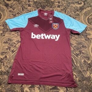 WEST HAM UNITED HOME 2017 2018 SOCCER JERSEY UMBRO Mens Size Large New